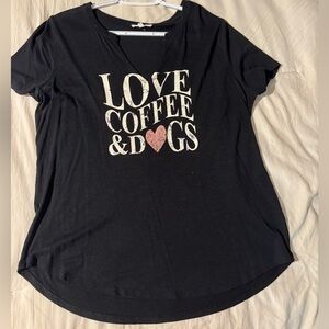 Maurices Black Love Coffee & Dogs Tee